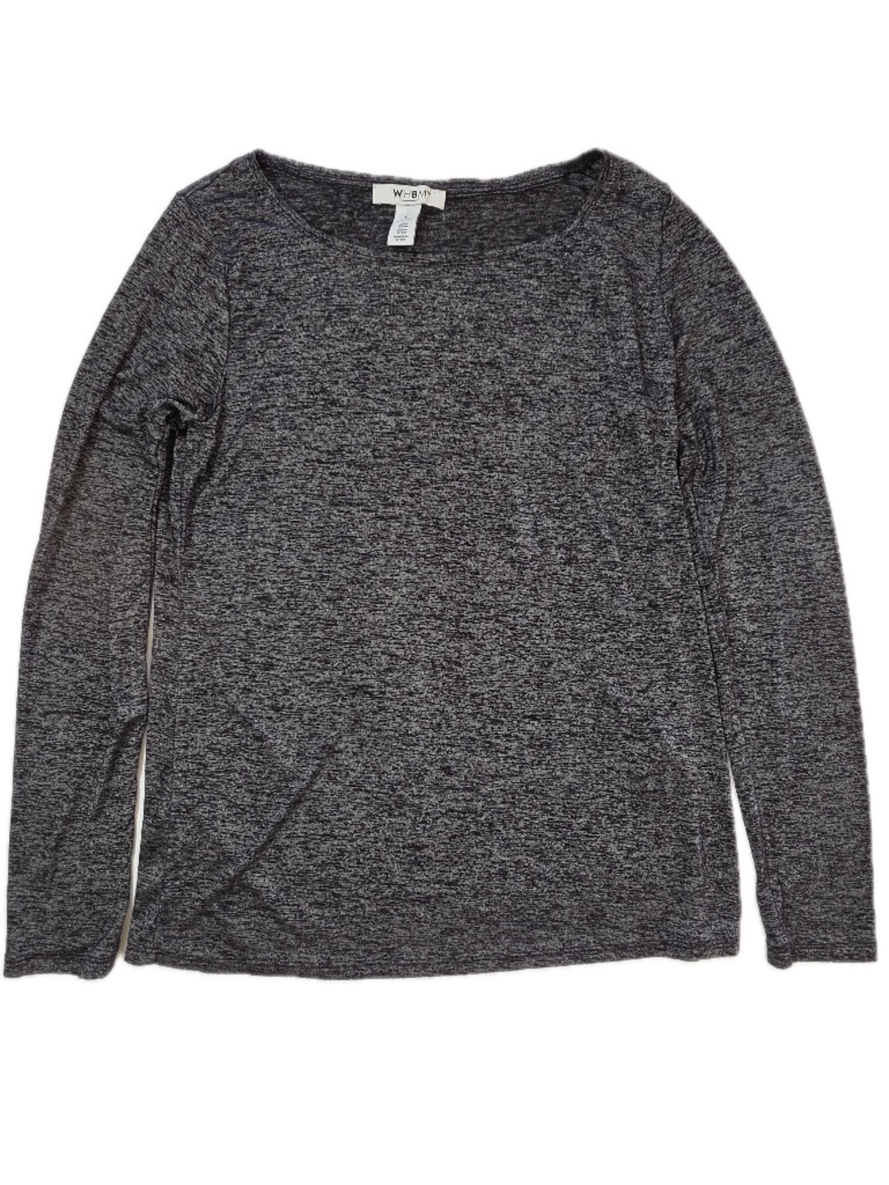 White House Black Market Shirt Womens S Gray Basic Scoop Neck Long Sleeve Jersey
